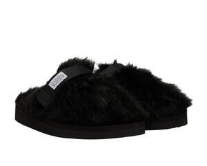 SUICOKE Womens Zavo Faux Fur Slide Clogs Size 7 EU 36 Black Faux Fur NWOB